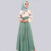 Ubranie etniczne Ramadan Floral Print Abaya Elegancka muzułmańska modlitwa Long Maxi Dress Dubai Kaftan Arab Islam Party Eid Jalabiya