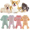 Vêtements de chien pour animaux de compagnie de combinaison de combinaison tricotée en pyjamas classique Stripe Soft Tracksuit quatre jambes Pantalon de chiot chat beau t-shirt