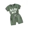 Kläder sätter sommarkläder för småbarn pojkar baby pojke skjorta shorts set kort ärm tee skjortor topp spädbarn barn söta kläder