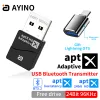 Adapter Ayino USB Dongle Bluetooth 5.2 Audio -Sender 24bit 96 kHz mit MIC LL HD adaptiver Latenz -Wireless OTG Typec Adapter