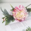 Dekorativa blommor 2 huvud Artificial Peony Flower Arrangement Vacker realistiska falska mjuka sidenbukettbröllop