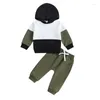 Zestawy odzieży Kupretty maluch dziecięcy chłopiec zimowe ubrania na bluzy i spodnie z kapturem z kapturem z kapturem z kapturem 3 6 9 12 18 24 miesiące