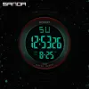 Watches SANDA Fashion Simple White Sport Watches Men Military LED Digital Watch Alarm Clock Chronograph 50M Waterproof Relogio Masculino