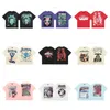 Hellstar Treve Designer T camisetas gráficas roupas de tee gráfico Hipster Washed Street Street Graffiti Lettering Foil