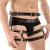 Gürtel sexy Mann Leder Beingeschirr verstellbarer fetisch schwule Kleidung Sexual Körper Bondage Käfig Slave Rave Kostüme für Sex