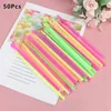 Drinking Straws 50Pcs Plastic Spoon Colorful Disposable Tea Tools Straw Eco Friendly Washable Bar Accessory Kitchen Supplies