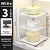 Kitchen Storage Layer Pot Organizer Adjustable Shelves Black White 2/3/4 Steel Carbon Non-Slip Rack