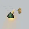 Wall Lamps Nordic Green Glass Lamp Light Brass Retro Sconce Porch Corridor Restaurant El Bedside Exquisite Vintage Lighting