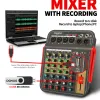 Accessoires RE4 4Channel Sound Mixer Aux Effec Console DJ Mélangez 48V Phantom Power Bluetooth USB Rec avec XLR Output Audio Mixer DGNOG