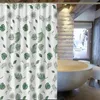 Shower Curtains Green Leaf PEVA Curtain With Rustproof Grommets Waterproof Lightweight Standard Size