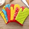 NEW Mitten Microwave Oven Glove Cotton Insulated Baking Heat Resistant Gloves Oven Mitts Terylene Non-slip Cute Kitchen Tool 1pcs