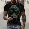 T-shirts masculins T-shirt pour hommes de la mode Cold Hearted Graphics 3D T-shirts imprimés Animal décontracté à manches courtes à manches