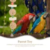 لوازم الطيور الأخرى لعبة ببغاء كبير متين Takraw Chew Cage Toys Wooden Ayes Phecing Hanging Malar Praging Parakeet