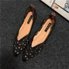 Casual Shoes 2024 Flat Women Elegant Women's Breattable Hole Pointy Ground Mouth Hollow Leisure Commuter Footwear Spring Summer