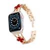 Designer Watch Straps Metal Four Leaf Clover Geschenkbänder für Apple Watch Band 38 mm 42 mm Luxus Bling Diamond Silber Pink Gold Iwatch Bands für Frauen