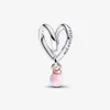 Ny ankomst 100% 925 Sterling Silver Två-ton Wrapped Heart Charm Fit Original European Charm Armband Fashion Jewelry Accessories