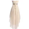 Party Dresses Summer Strapless Brides Vestidos Wedding Pleated Simple Elegant Dress Banket Evening