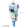 Fiori decorativi Bridali di fiori artificiali bouquet per goccia d'acqua Rosò matrimonio per la cerimonia della sposa decori per feste