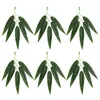 Decoratieve bloemen 50 pc's Garland gesimuleerde bamboe takken nep bladeren huishoudelijk versierament buiten groen