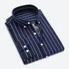 Men's Casual Shirts Men Slim Fit Dress Shirt Formal Business Style Striped Cardigan With Turn-down Collar Single-breasted For Mid