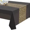 Tala de mesa 137x274cm Toclagem de mesa dourada de ponto dispensável para festas de feliz aniversário Decoração de casamento Rosa ouro preto azul cor branca