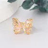 Eheringe Ins Tier Schmetterling für Frauen Gold Farbe weiß rosa lila grüne Kristallbänder Öffnen Index Finger Ring Schmuck