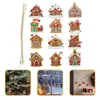 Decorative Figurines 12pcs Gingerbread House Ornaments Xmas Tree Hanging Decorations Holiday Props