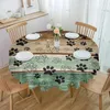 Table Cloth Retro Wooden Board Claw Waterproof Wedding Holiday Tablecloth Coffee Decor Cover