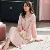 Princess Style Cotton Pyjamas Womens Sleep Dress for Ladies Sleeping Summer Loungewear Nightgown Jersey Machine Embrodery