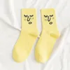 Women Socks Personalized Emoticon Pattern Mid-calf Sweat-absorbent Anti-odor Breathable Stockings Trendy Jacquard Couple