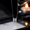 S Sterling Sier Super Sparkling H-Letter Full Diamond Women's Necklace med en minimalistisk design och elegant benbenkedja