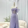 Party Dresses Jancember Dubai Green aftonklänning med overskirt Side Slit Lilac One Shoulder Wedding Formal Gowns SZ016