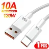 120W 10A Tipo C Tipo C Cable de datos de carga súper rápida Cable de carga rápida para Samsung Xiaomi Huawei USB C Cable de datos de teléfonos móviles