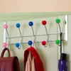 Hooks Door-Back Colored Bead Metal Hook Novel Coat And Hat Storage Rack Behind Door Punching-Free Decorative Clothes Hanger