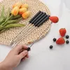 Fourks 6 / 12pcs Fruit Fruit Dessert Forks Forks en acier inoxydable Fondue Fondue Merde Silver Tools Accessoires de cuisine