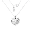 Kettingen drijvende medel ketting met 3 st petite pack charm 925 sterling zilveren sieraden ketting kettingen hangers voor dameskraag