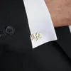 Custom Name Cufflink Mens Fashion Personalized Initial Cuff Button Stainless Steel Nameplate Jewelry Wedding Groomsman Gift 240403