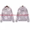 Erkek Hoodies Pembe Puf Baskı Kapok Hoodie Yüksek Kaliteli Altılar Tag ile kapüşonlu