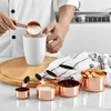 5-Piece Rose Gold Stainless Steel Measuring Cup Set for Accurate Baking Measurements and Precision Cooking Tools and Utensils