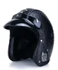 Motorradhelm Open Face Retro Helm PU Leder 34Casque Casco Half Jet Scooter Punk Cafe Dot zugelassen8411944