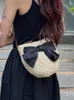 Hobo Trendy Bow Straw Summer Summer Crossbody Bandsbody Bagswomen Tote Sacs et sac