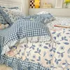 Hotellförsörjning sängkläder högklassig ren malad bomull en klass spets quilt set sovrum säng fyra bit set sovsalsbedblad tre stycken set duvet täckning set
