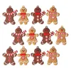 Figurine decorative 12 pezzi di pan di zenzero di Natale Decoro appeso Tree per cellulari domestici Pvc Soft Couly adorna decorazioni