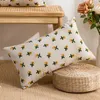 Cuscino moderno in stile in stile cotone ricamo in lino cotone giallo piccoli fiori cuscini decorativi cuscini