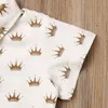 Baby Boy s Summer Outfits Sets Short Sleeve Crown Print TShirt Top Solid Color Shorts 240328