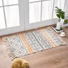 Tappeti bohemian retrò a mano in cotone tappeto in lino in cotone letto geometrico tappetino da pavimento del soggiorno decorazioni per la casa