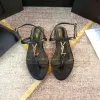 Top -Qualitäts -Marke Cassandra Sandals Designer Slipper Herren Schieberegler Sommer Flat Mule Luxus Leder Freizeitschuh sexy leichte Gold Logo Sandale Strand Damens Loafer