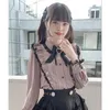 Blouses pour femmes chemises japonaises niggeey mignon kawaii sweet poupée col collier amour borde