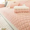 Chair Covers Nordic Plush Sofa Cushion Pink Plaid Thicken Sofas Cover For Living Room Non Slip Washable Soft Towel Blanket Home Decor Mat