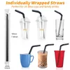 Drinking Straws Milkshake Straw Extra Wide Plastic Individually Packed Disposable Boba Kitchen Bar Accessories